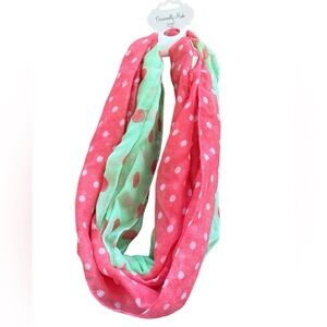 NWT infinity scarf polka dot mixed pattern